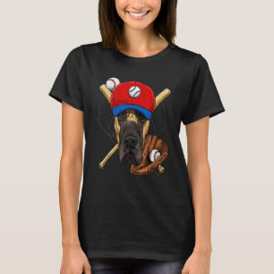 Baseball Player Coach Great Dane Dog Pitcher Catc T-Shirt