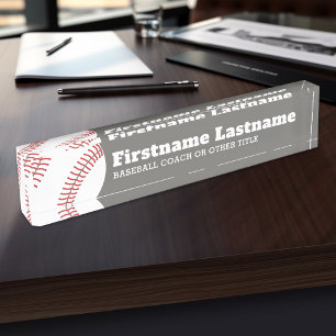 Baseball Player Coach or Teacher - Modern Drawing Nameplate
