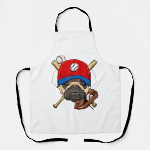 Baseball Player Coach Pug Dog Lover Pug Mum Apron