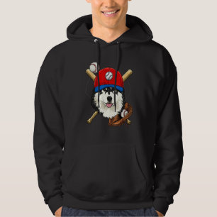 Baseball Player Coaches Alaskan Malamute Dog Pitch Hoodie