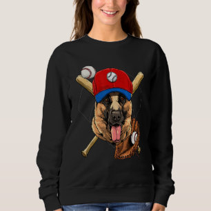 Baseball Player Coaches German Shepherd Dog Pitche Sweatshirt