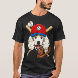 Baseball Player Coaches Poodle Dog Catcher Pitche T-Shirt