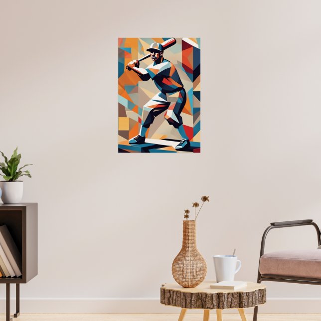 Baseball Player Cubist Poster (Living Room 3)