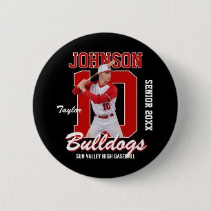 Baseball Player Custom Photo Jersey Number Sports 6 Cm Round Badge