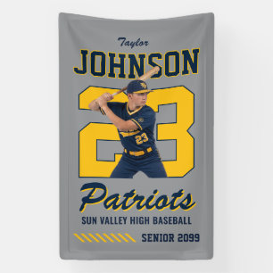 Baseball Player Custom Photo Jersey Number Sports Banner