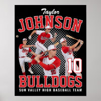 Baseball Player Custom Photo Retro Bootleg Red