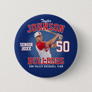 Baseball Player Custom Photo Sports Senior Game 6 Cm Round Badge