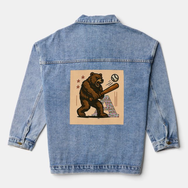 baseball player denim jacket (Back)