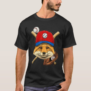 Baseball Player Fox Hunting Pitcher Catcher Baseba T-Shirt