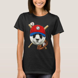 Baseball Player Giant Panda Pitcher Catcher Baseba T-Shirt