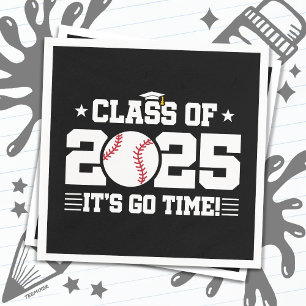 Baseball Player Graduation Class of 2025 Senior Napkin