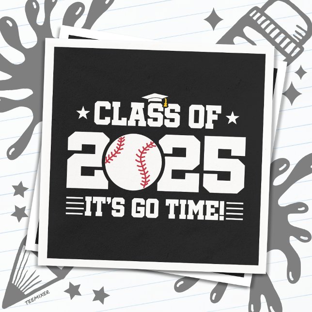 Baseball Player Graduation Class of 2025 Senior Napkin (Creator Uploaded)