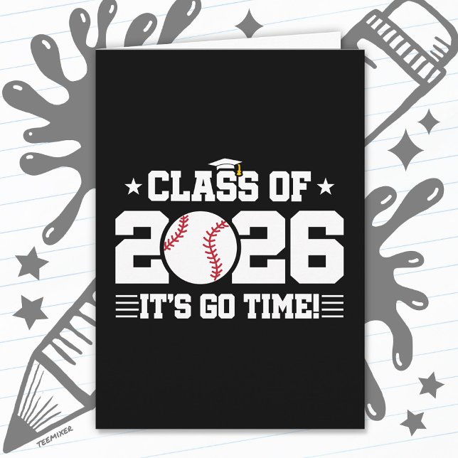 Baseball Player Graduation Class of 2026 Senior Card (Creator Uploaded)