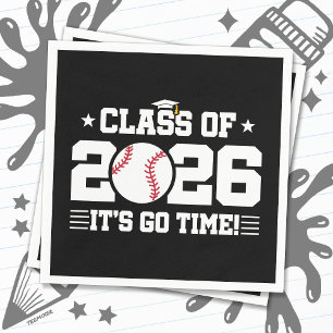 Baseball Player Graduation Class of 2026 Senior Napkin