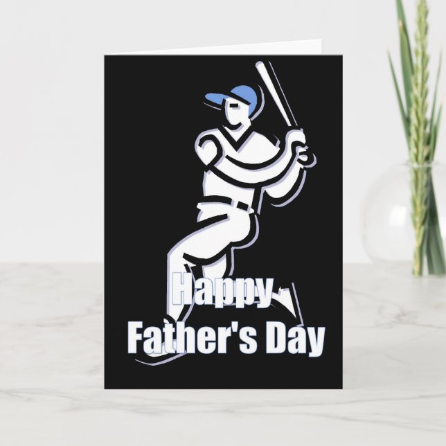 Baseball Player Happy Father's Day Greeting Card (Front)