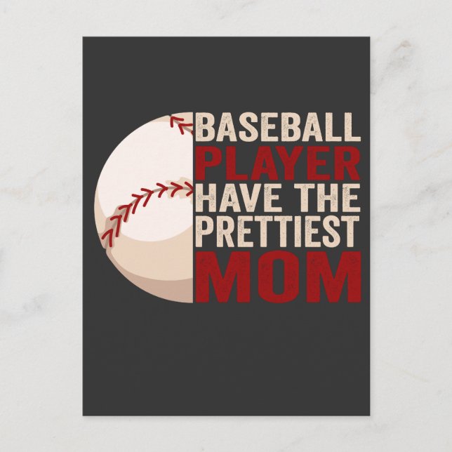 Baseball Player Have prettiest Mum Funny Sport Mum Postcard (Front)