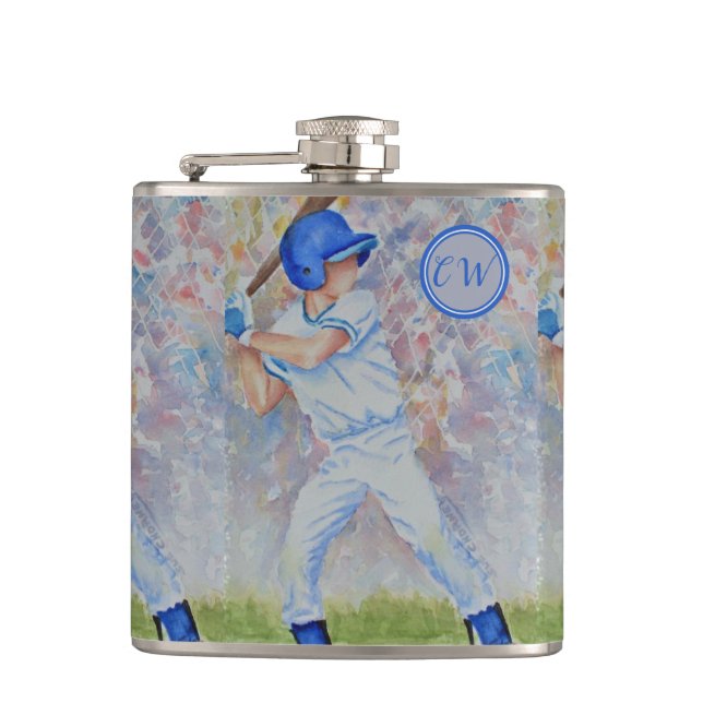 Baseball Player Hip Flask (Front)