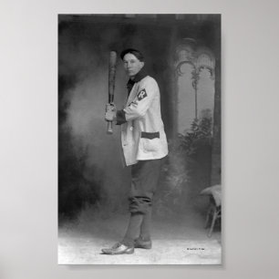 Baseball Player holding Bat Poster