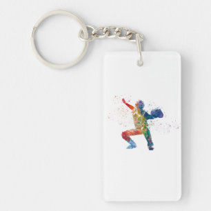 baseball player key ring