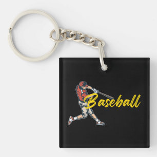 Baseball Player Key Ring