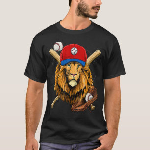 Baseball Player Lion Pitcher Catcher Baseball Coa T-Shirt