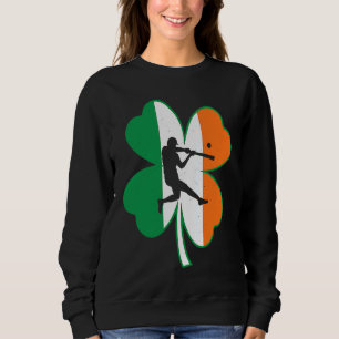 Baseball Player Lucky Shamrock Ireland Flag St Pat Sweatshirt