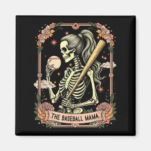 Baseball player mama mother's day skeleton women magnet