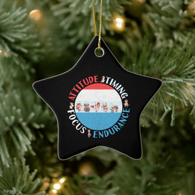Baseball Player Mindset - Red White Blue Ceramic Tree Decoration (Tree)