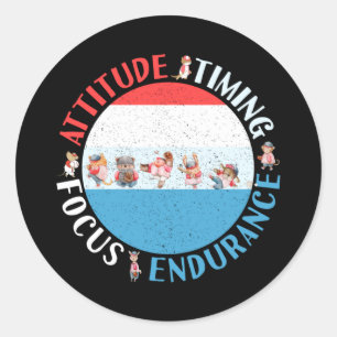 Baseball Player Mindset - Red White Blue Classic Round Sticker