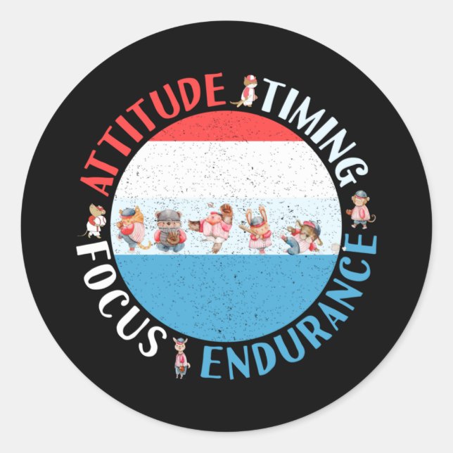 Baseball Player Mindset - Red White Blue Classic Round Sticker (Front)