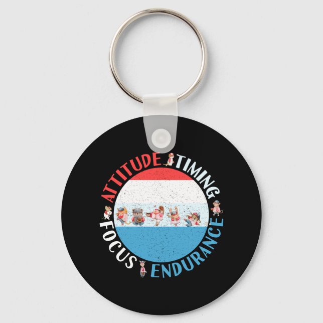Baseball Player Mindset - Red White Blue Key Ring (Front)