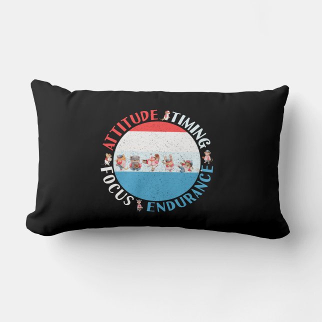 Baseball Player Mindset - Red White Blue Lumbar Cushion (Front)
