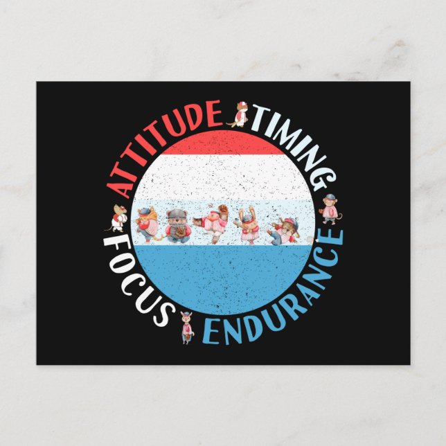 Baseball Player Mindset - Red White Blue Postcard (Front)