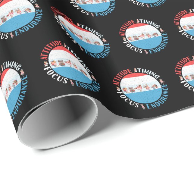 Baseball Player Mindset - Red White Blue Wrapping Paper (Roll Corner)