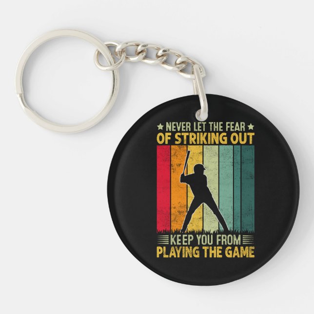 Baseball Player Motivation Key Ring (Front)