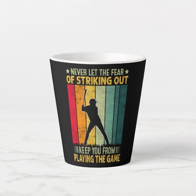 Baseball Player Motivation Latte Mug (Front)