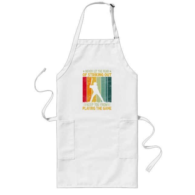Baseball Player Motivation Long Apron (Front)