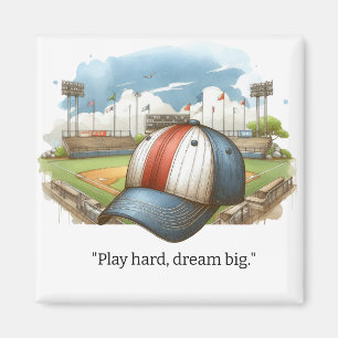 Baseball Player Motivation Magnet 