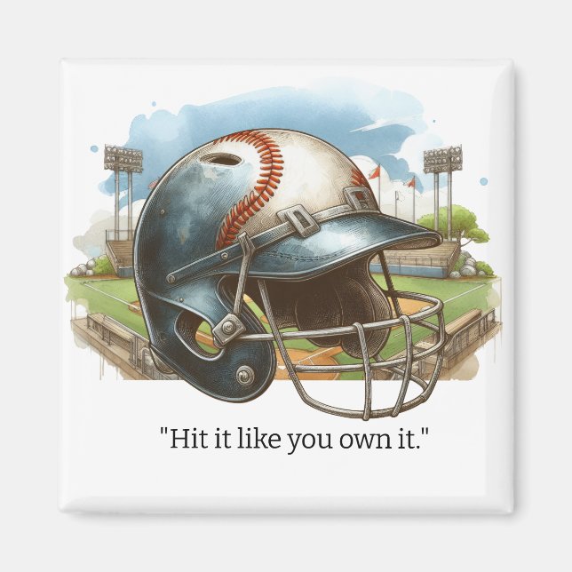 Baseball Player Motivation Magnet  (Front)