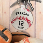Baseball Player Name Number Personalised Key Ring<br><div class="desc">Ideal gift for the baseball player,  coach or player's fan you know. Personalise with name,  jersey number,  team name or other custom text. Contact the designer via Zazzle Chat or makeitaboutyoustore@gmail.com if you'd like this design modified or on another product.</div>