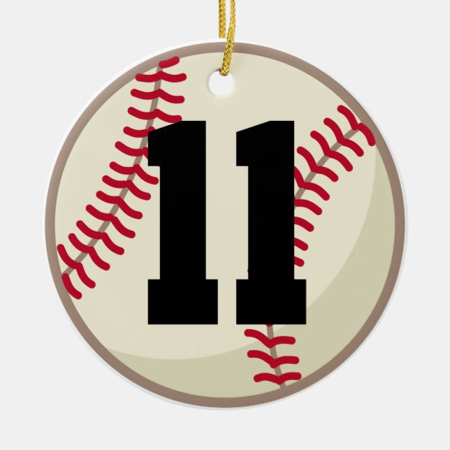 Baseball Player Number 11 Ornament (Front)