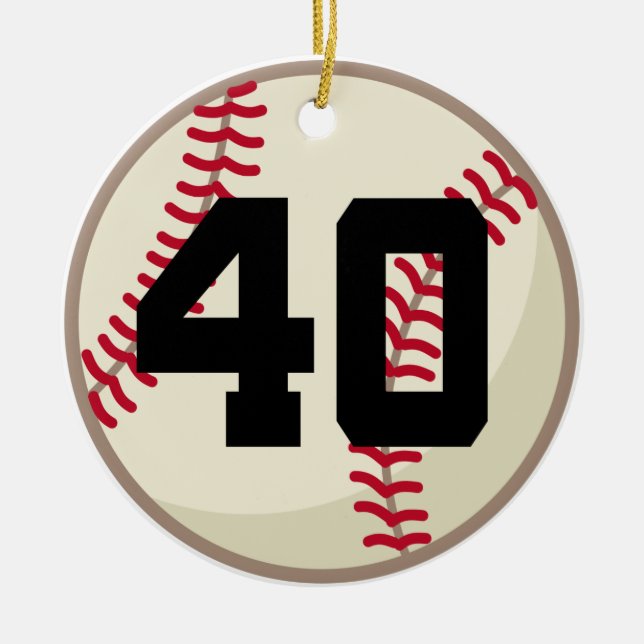 Baseball Player Number 40 Ornament (Front)