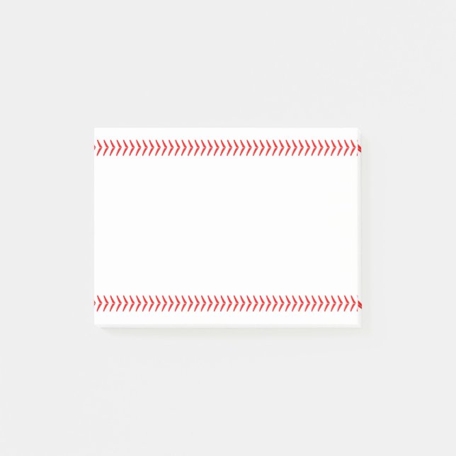Baseball Player or Coach Red Baseball Stitches Post-it Notes (Front)