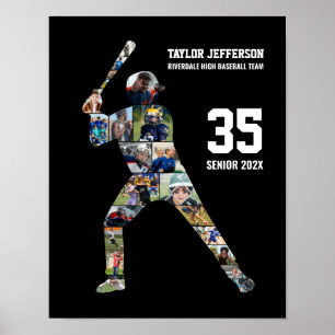Baseball Player Photo Collage Custom Sports Poster