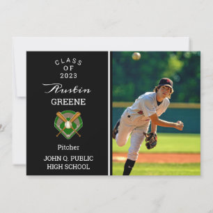 Baseball Player Photo Graduation Announcement