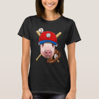 Baseball Player Pig Farmer Pitcher Catcher Basebal