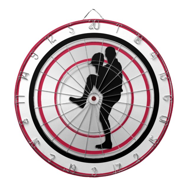 Baseball Player Pitcher Windup Dartboard (Front)