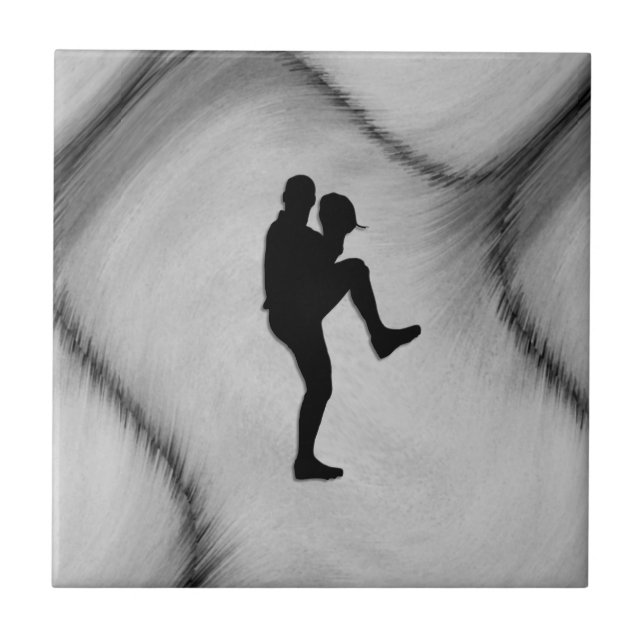 Baseball Player Pitcher Windup Tile (Front)