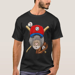 Baseball Player Rat Mouse Pitcher Catcher Baseball T-Shirt