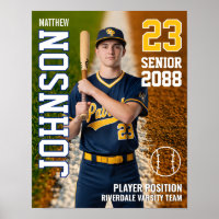 Baseball Player Senior Class Custom Photo Sports